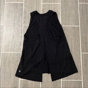 LULULEMON BLACK MUSCLE TANK TOP OPEN BACK